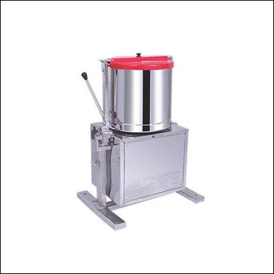 Heavy duty conventional tilting wet grinder with stainless steel drum and manual tilt handle - bulk batter grinder