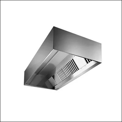 Stainless steel wall mount box type exhaust hood with baffle filters for commercial kitchens - box canopy ventilation hood