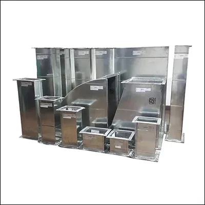 Galvanized steel ductwork and fittings including bends, reducers and transitions for kitchen exhaust systems - commercial duct fabrication