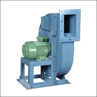 Heavy-duty centrifugal exhaust blower fan with motor on steel base for commercial kitchen ventilation - industrial extraction blower