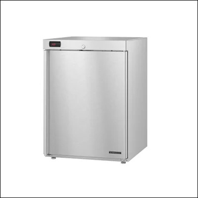 Stainless steel single solid door undercounter refrigerator with digital control - commercial undercounter chiller