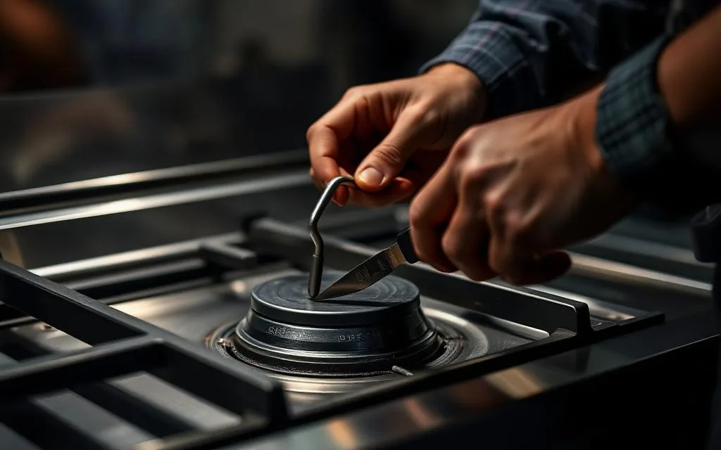 Service technician performing scheduled maintenance on commercial kitchen equipment in Bangalore