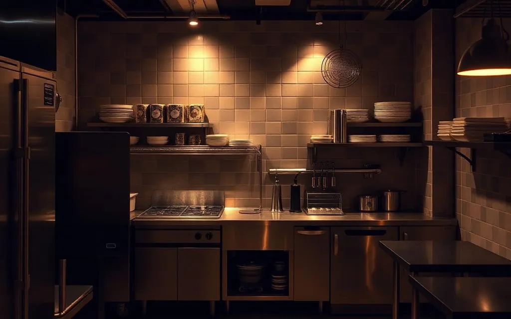 Restaurant kitchen being fitted out in a Koramangala building with compact stainless steel equipment