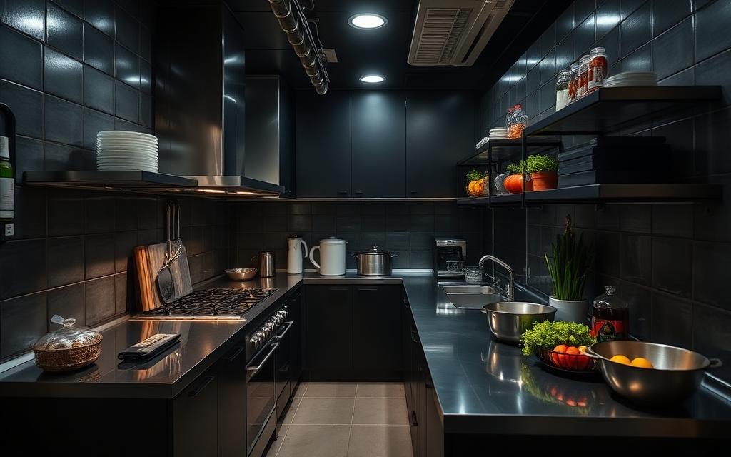 Compact cloud kitchen setup in Whitefield Bangalore with stainless steel cooking line