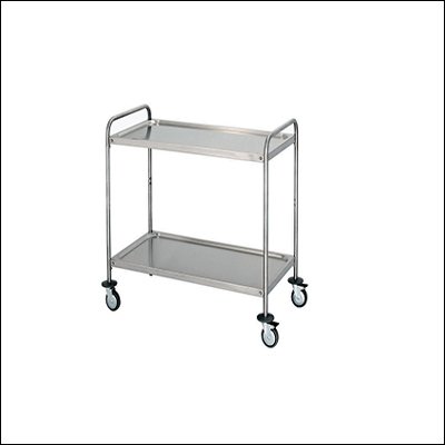 commercial stainless steel two tier trolley
